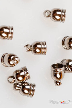 Embout - longeur 10 mm, Ø 5.5 mm, trou 1.5 mm - argent noirci